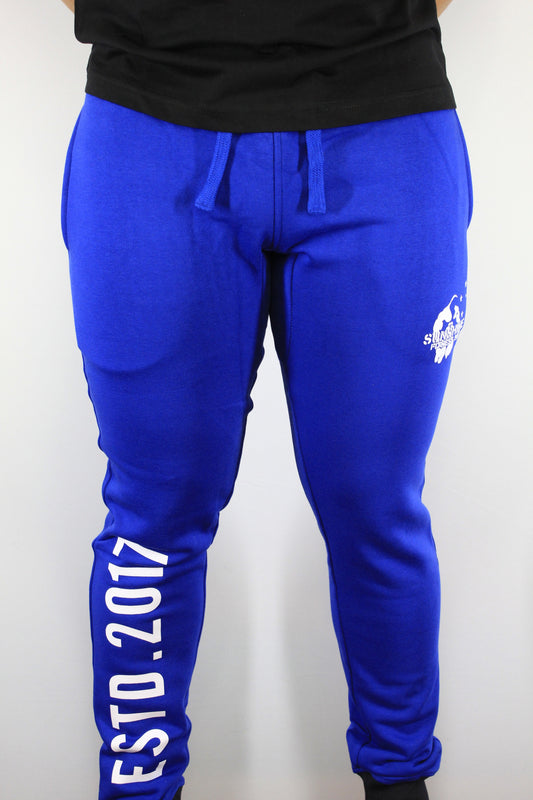 Terry men's slim track pant with EST 2017 print (Thin fabric)