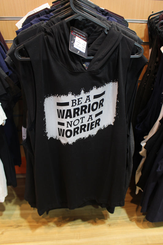 Sleeveless T-shirt with hoody