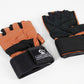 Pure leather gloves with straps